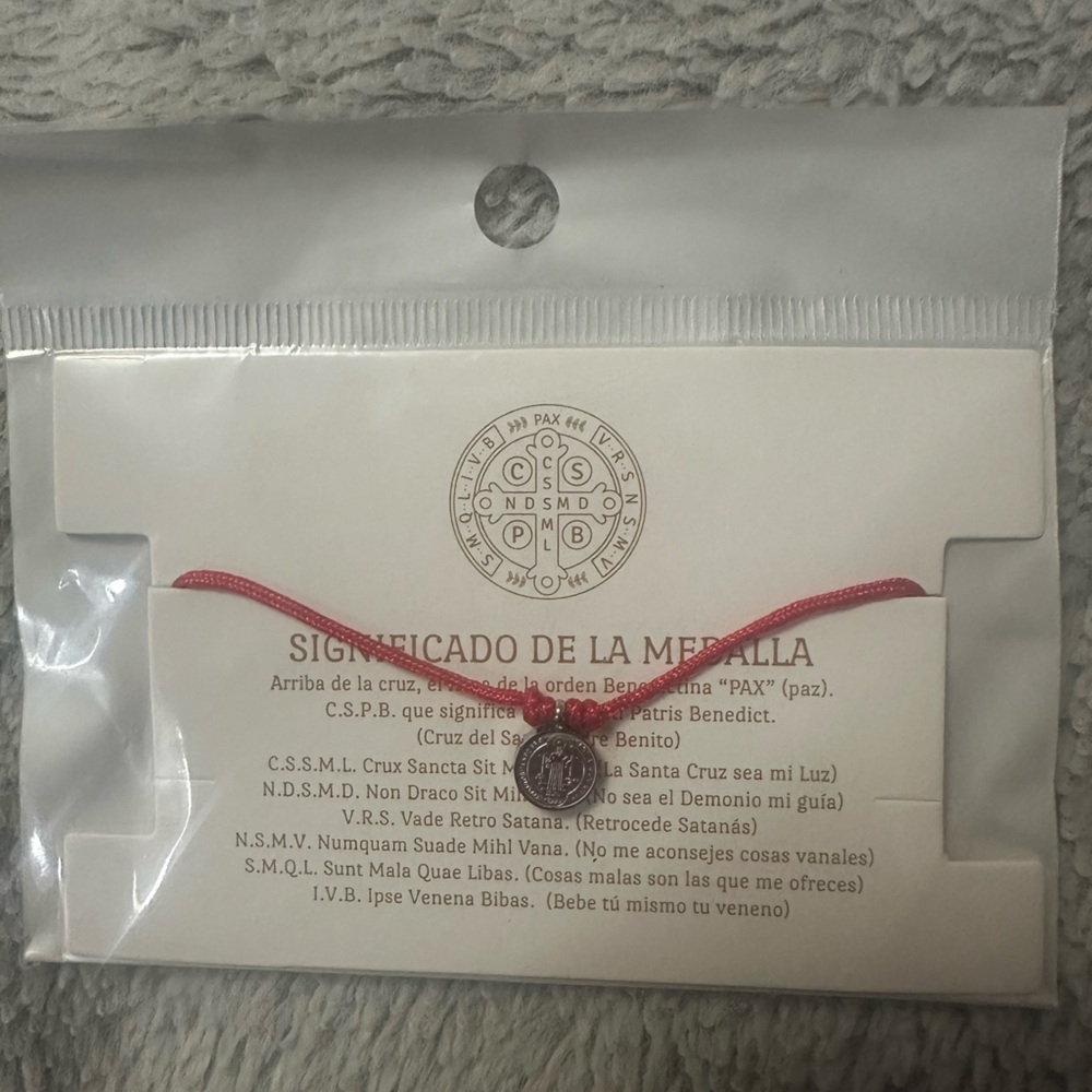 Red String Bracelet with Medal